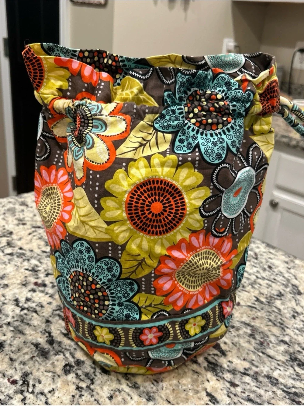Vera Bradley Wet/Dry Storage Bag Laundry Makeup Flower Shower Drawstring Ditty